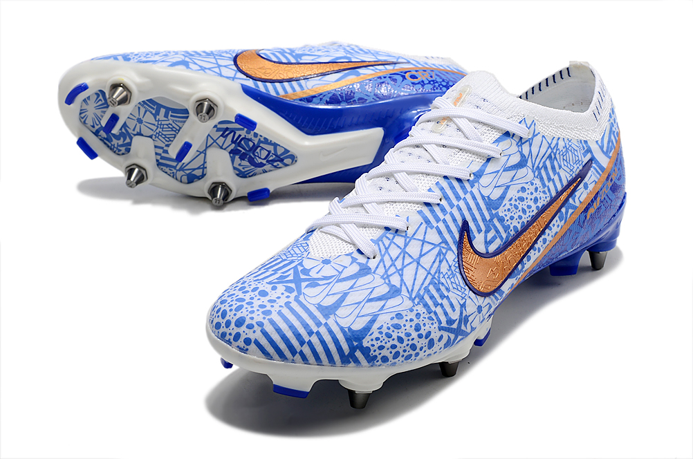 Nike Air Zoom Mercurial Vapor 15 Elite SG-Pro CR7 - White Metallic Copper Concord | Latest CR7 Soccer Cleats