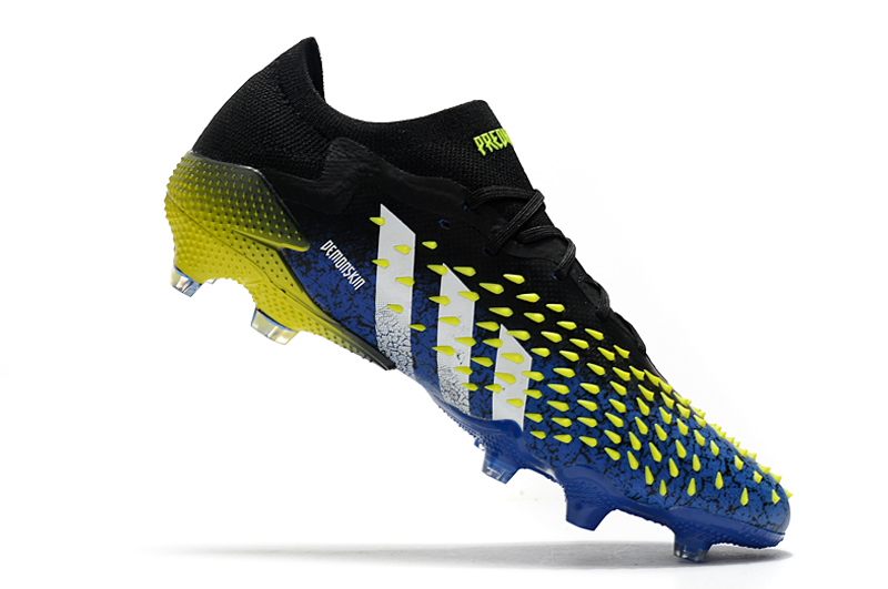 Adidas Predator Freak .1 Low FG - Blue Core Black White Solar Yellow | Superior Football Cleats