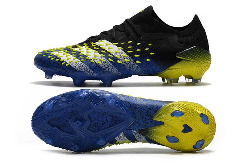 Adidas Predator Freak .1 Low FG - Blue Core Black White Solar Yellow | Superior Football Cleats