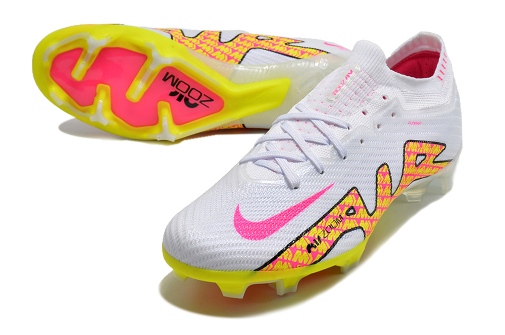 Nike Zoom Mercurial Vapor 15 Elite FG-White Pink Yellow: Lightweight Performance for Dynamic Play Nike Zoom Mercurial Vapor 15 Elite FG-White Pink Yellow: Lightweight Performance for Dynamic Play
