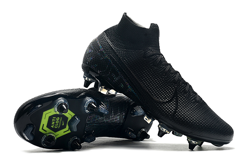 Nike Mercurial Superfly 7 Elite SG-PRO AC High Black Green Soccer Cleats Nike Mercurial Superfly 7 Elite SG-PRO AC High Black Green Soccer Cleats