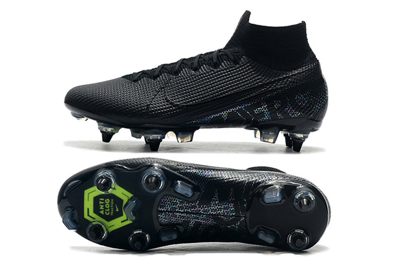 Nike Mercurial Superfly 7 Elite SG-PRO AC High Black Green Soccer Cleats Nike Mercurial Superfly 7 Elite SG-PRO AC High Black Green Soccer Cleats