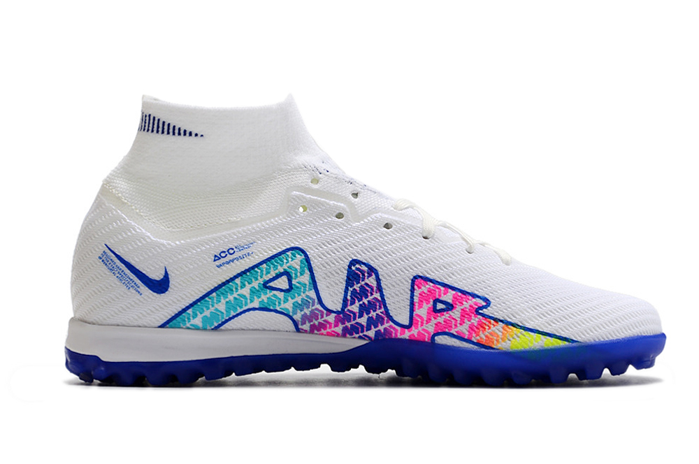 Nike Air Zoom Mercurial Superfly 9 Elite TF White Blue Multicolor | Premium Football Shoes