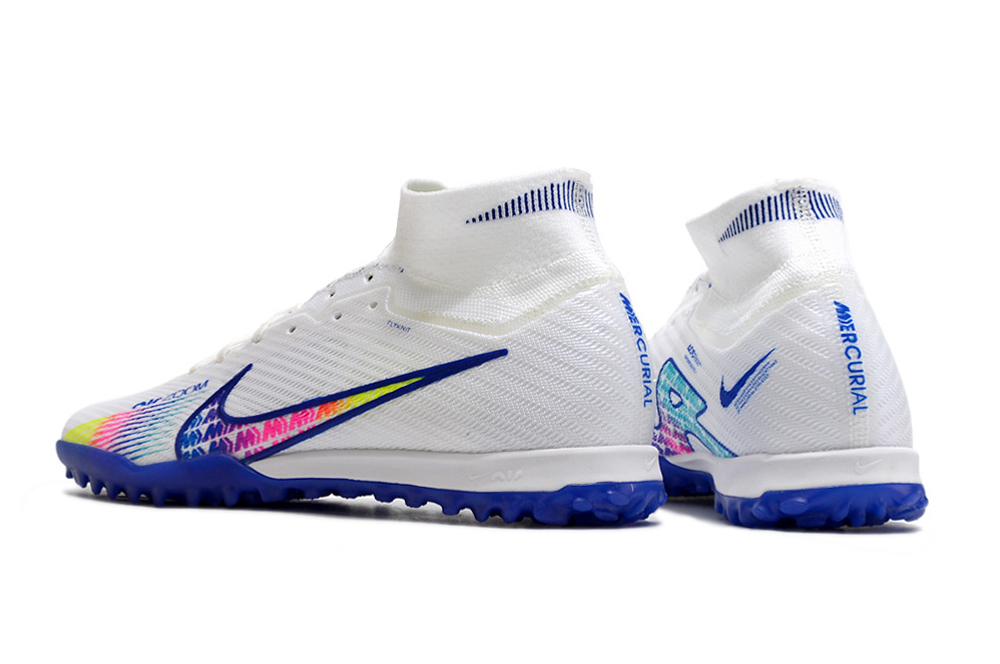 Nike Air Zoom Mercurial Superfly 9 Elite TF White Blue Multicolor | Premium Football Shoes