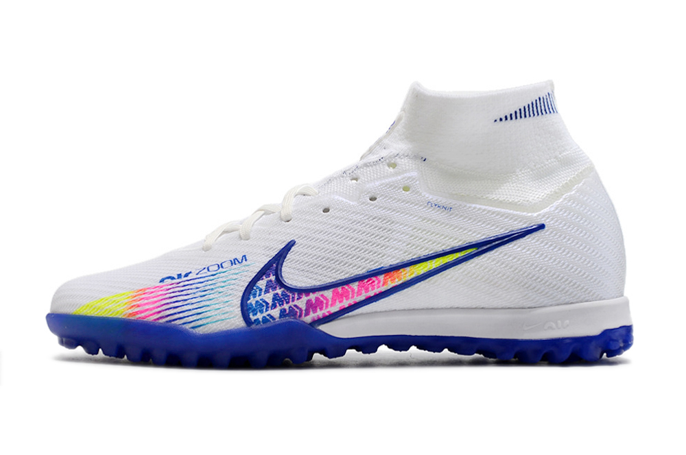 Nike Air Zoom Mercurial Superfly 9 Elite TF White Blue Multicolor | Premium Football Shoes