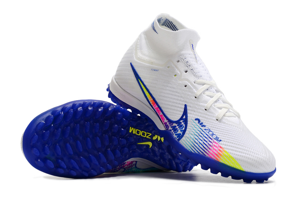 Nike Air Zoom Mercurial Superfly 9 Elite TF White Blue Multicolor | Premium Football Shoes
