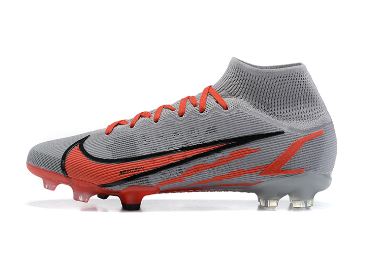 Nike Mercurial Superfly 8 Elite FG Grey Orange Black - Premium Soccer Cleats Nike Mercurial Superfly 8 Elite FG Grey Orange Black - Premium Soccer Cleats