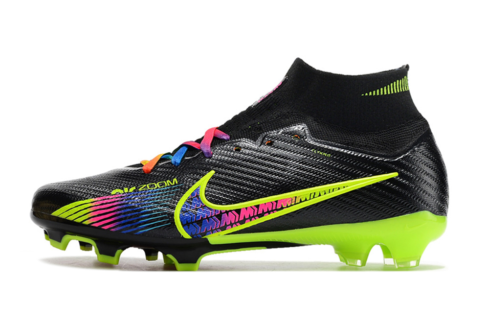 Nike Zoom Mercurial Superfly 9 Elite FG Black and Color Football Boots