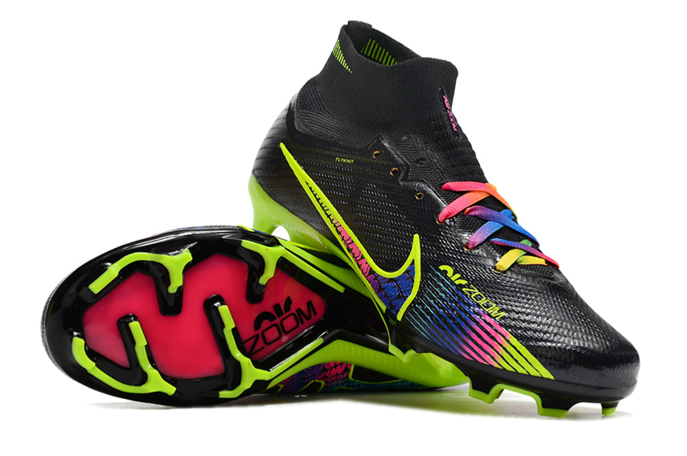 Nike Zoom Mercurial Superfly 9 Elite FG Black and Color Football Boots