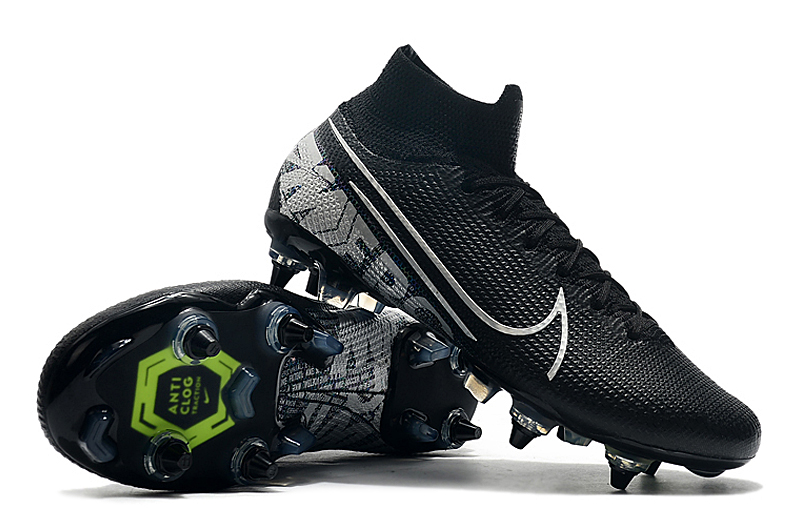 Nike Mercurial Superfly 7 Elite SG-PRO AC High Silver Black Green Football Boots Nike Mercurial Superfly 7 Elite SG-PRO AC High Silver Black Green Football Boots