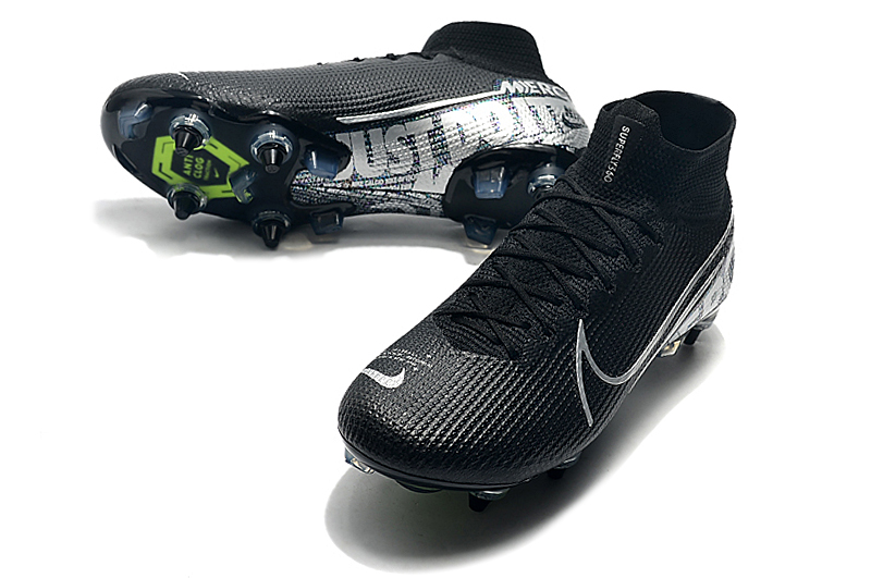 Nike Mercurial Superfly 7 Elite SG-PRO AC High Silver Black Green Football Boots Nike Mercurial Superfly 7 Elite SG-PRO AC High Silver Black Green Football Boots