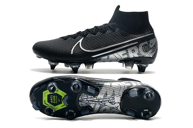 Nike Mercurial Superfly 7 Elite SG-PRO AC High Silver Black Green Football Boots Nike Mercurial Superfly 7 Elite SG-PRO AC High Silver Black Green Football Boots