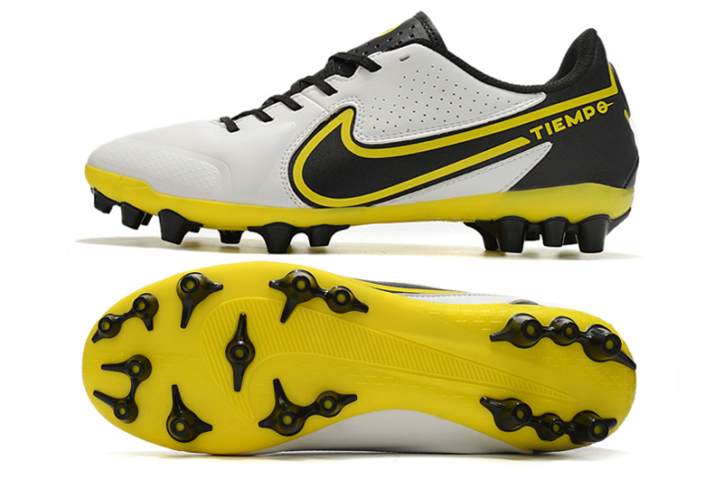 Nike Tiempo Legend 9 Academy AG - White Dark Smoke Grey Black Yellow Football Boots - Premium Quality for Optimal Performance Nike Tiempo Legend 9 Academy AG - White Dark Smoke Grey Black Yellow Football Boots - Premium Quality for Optimal Performance