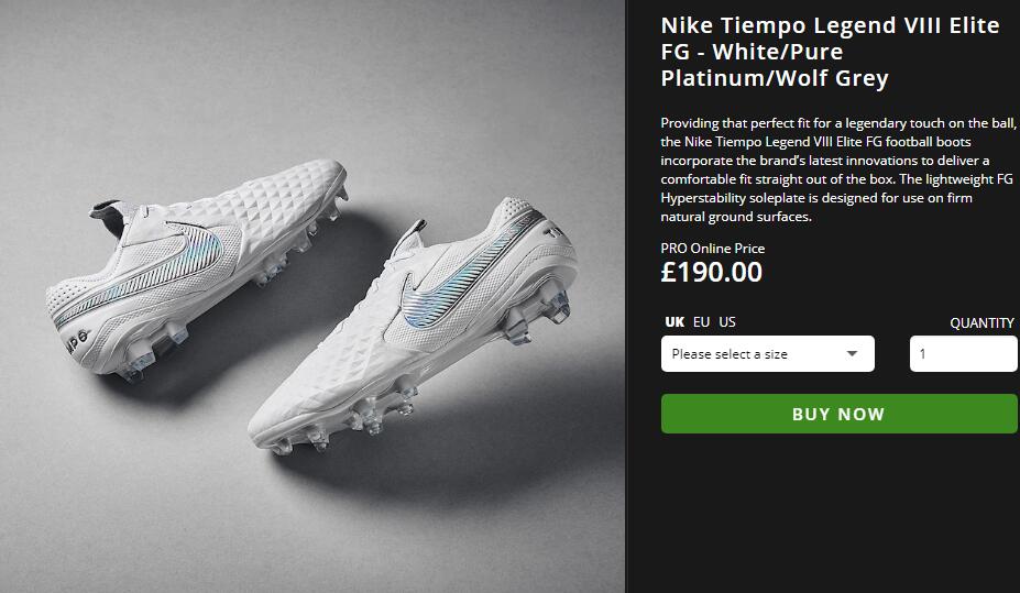 Nike Tiempo Legend 8 Elite FG White AT5293-100 - Premium Football Boots Nike Tiempo Legend 8 Elite FG White AT5293-100 - Premium Football Boots