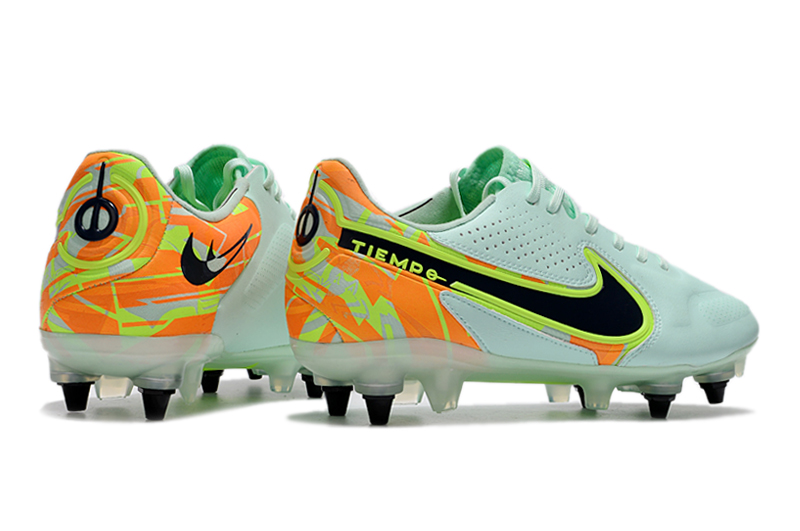 Nike Tiempo Legend 9 Elite SG PRO AC - Barely Green Blackened Blue Total Orange | High-Performance Soccer Cleats Nike Tiempo Legend 9 Elite SG PRO AC - Barely Green Blackened Blue Total Orange | High-Performance Soccer Cleats