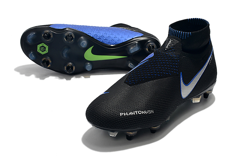 Nike Phantom Vision Elite DF SG-Pro Anti-Clog - Black Blue Silver: Ultimate Football Boots Nike Phantom Vision Elite DF SG-Pro Anti-Clog - Black Blue Silver: Ultimate Football Boots