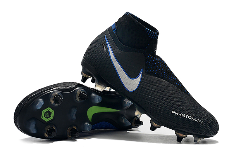 Nike Phantom Vision Elite DF SG-Pro Anti-Clog - Black Blue Silver: Ultimate Football Boots Nike Phantom Vision Elite DF SG-Pro Anti-Clog - Black Blue Silver: Ultimate Football Boots