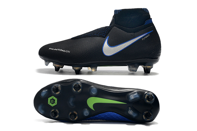 Nike Phantom Vision Elite DF SG-Pro Anti-Clog - Black Blue Silver: Ultimate Football Boots Nike Phantom Vision Elite DF SG-Pro Anti-Clog - Black Blue Silver: Ultimate Football Boots