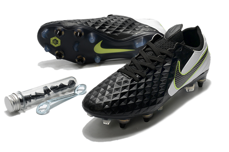 Nike Tiempo Legend 8 Elite SG Pro AC Black White Football Boots AT5900-007 Nike Tiempo Legend 8 Elite SG Pro AC Black White Football Boots AT5900-007