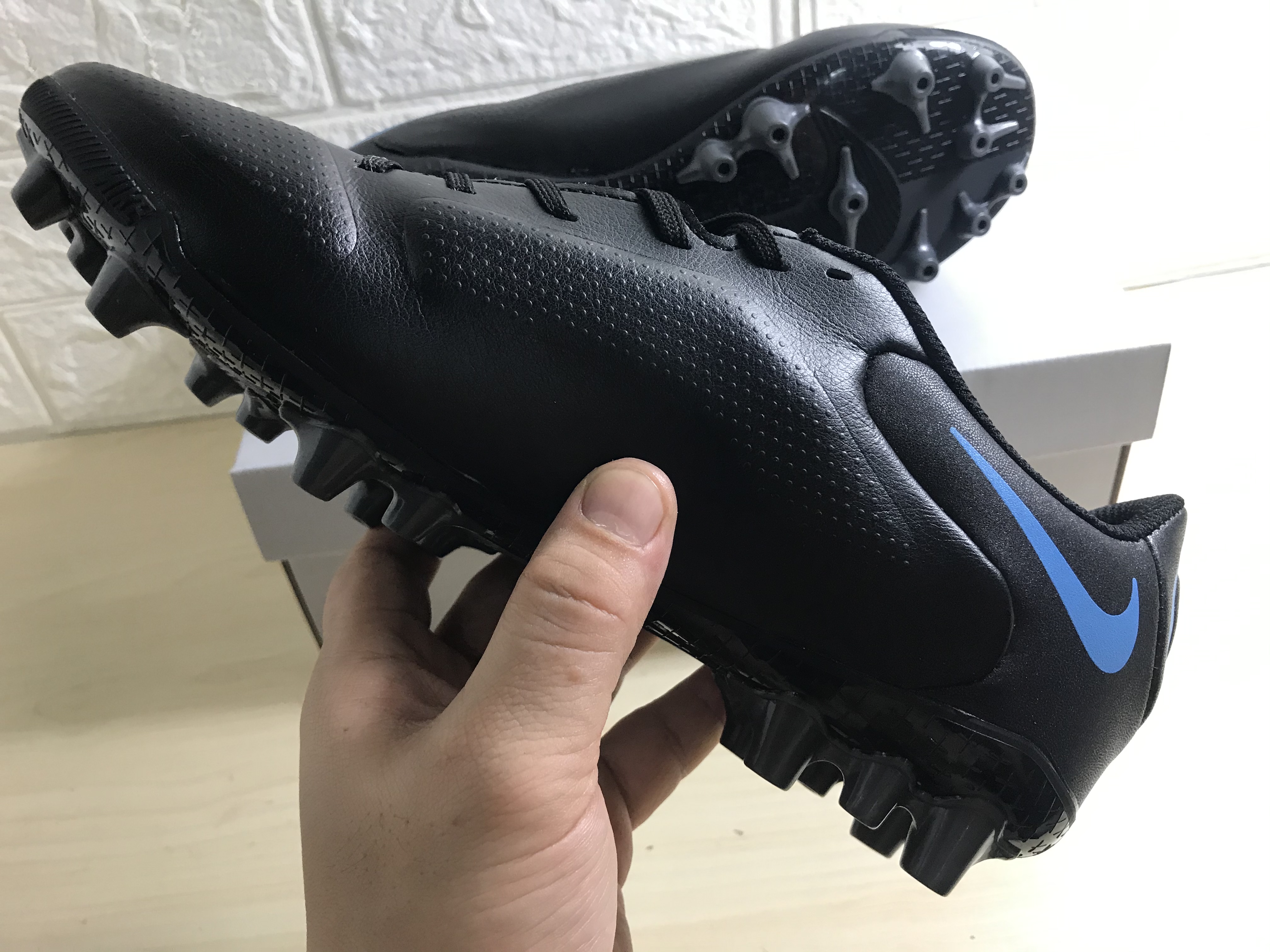 Nike Legend 9 Academy AG Black Blue Soccer Cleats - Premium Performance Footwear Nike Legend 9 Academy AG Black Blue Soccer Cleats - Premium Performance Footwear