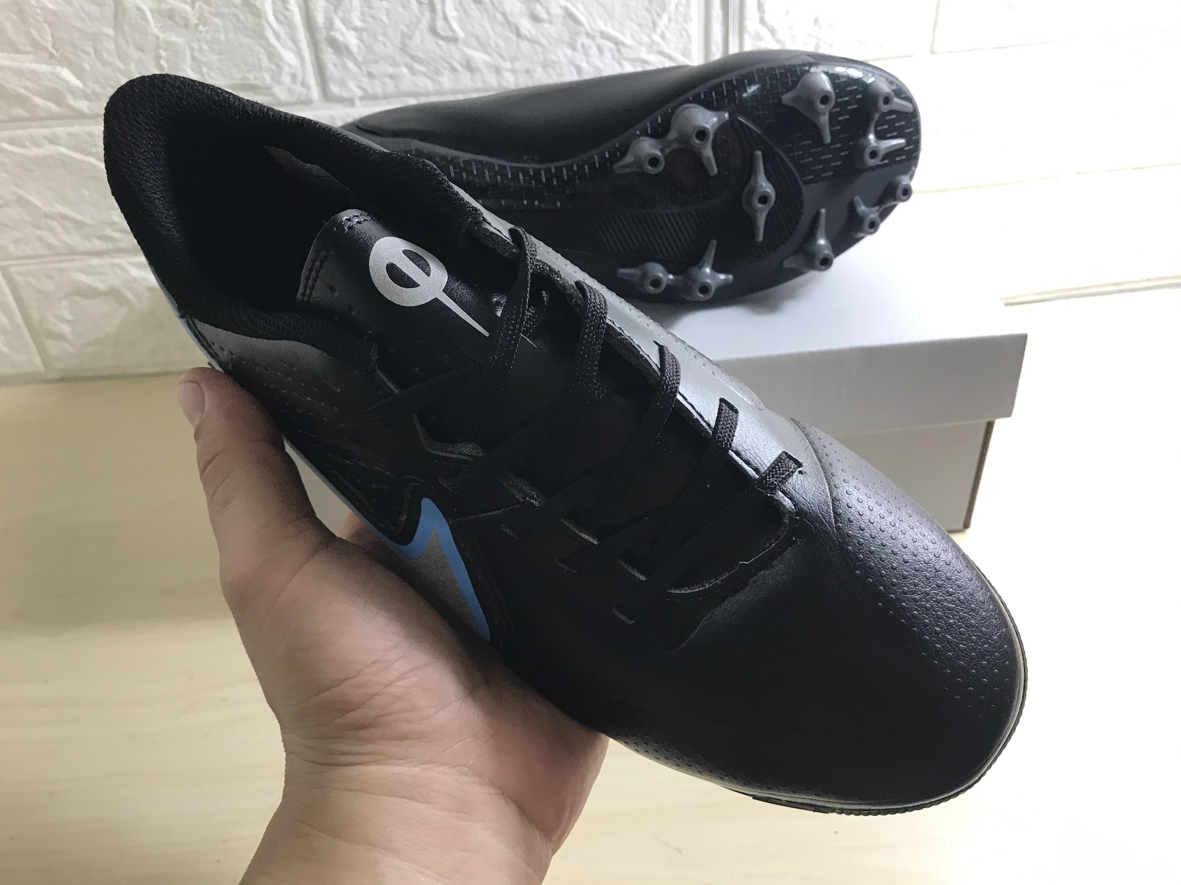 Nike Legend 9 Academy AG Black Blue Soccer Cleats - Premium Performance Footwear Nike Legend 9 Academy AG Black Blue Soccer Cleats - Premium Performance Footwear
