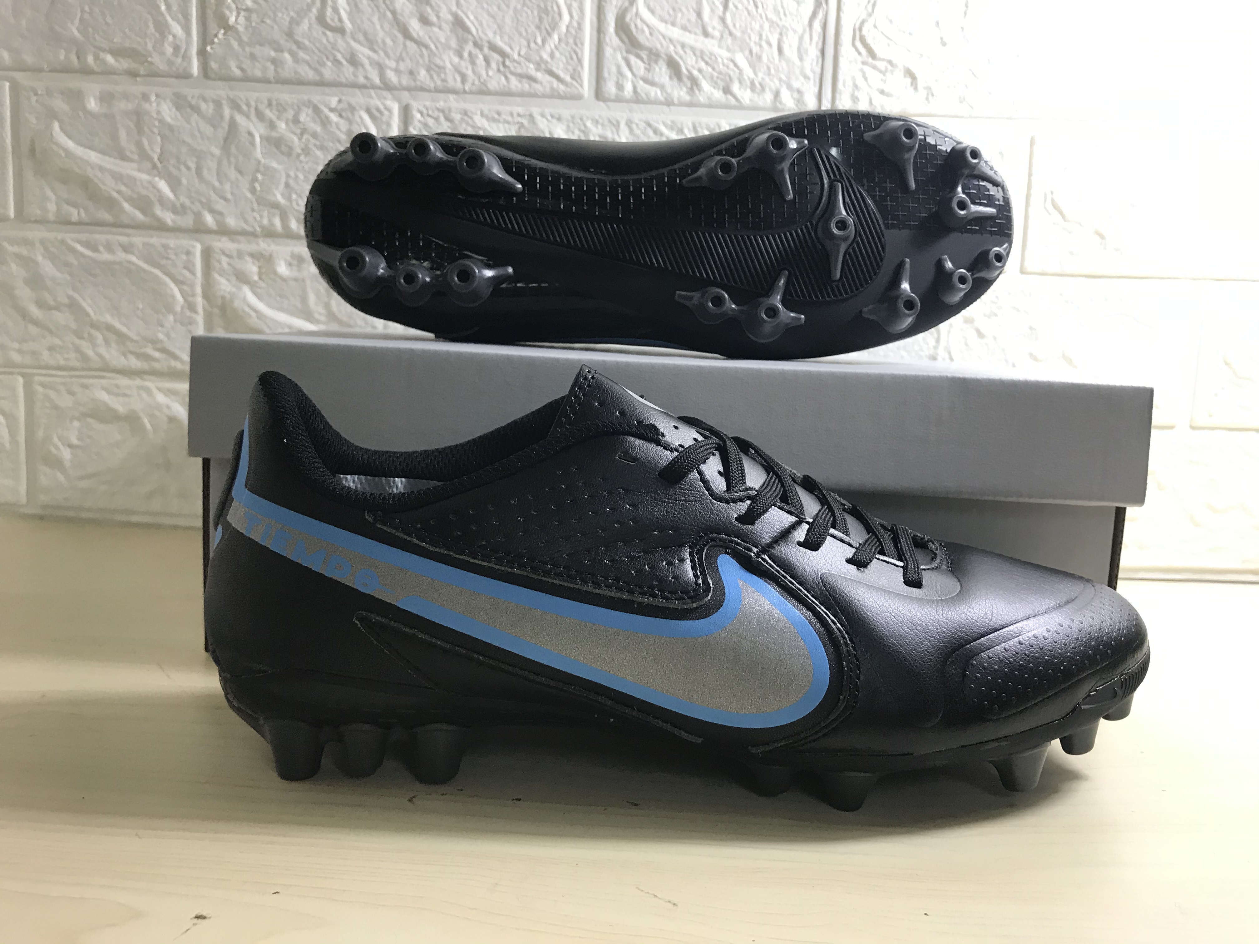 Nike Legend 9 Academy AG Black Blue Soccer Cleats - Premium Performance Footwear Nike Legend 9 Academy AG Black Blue Soccer Cleats - Premium Performance Footwear