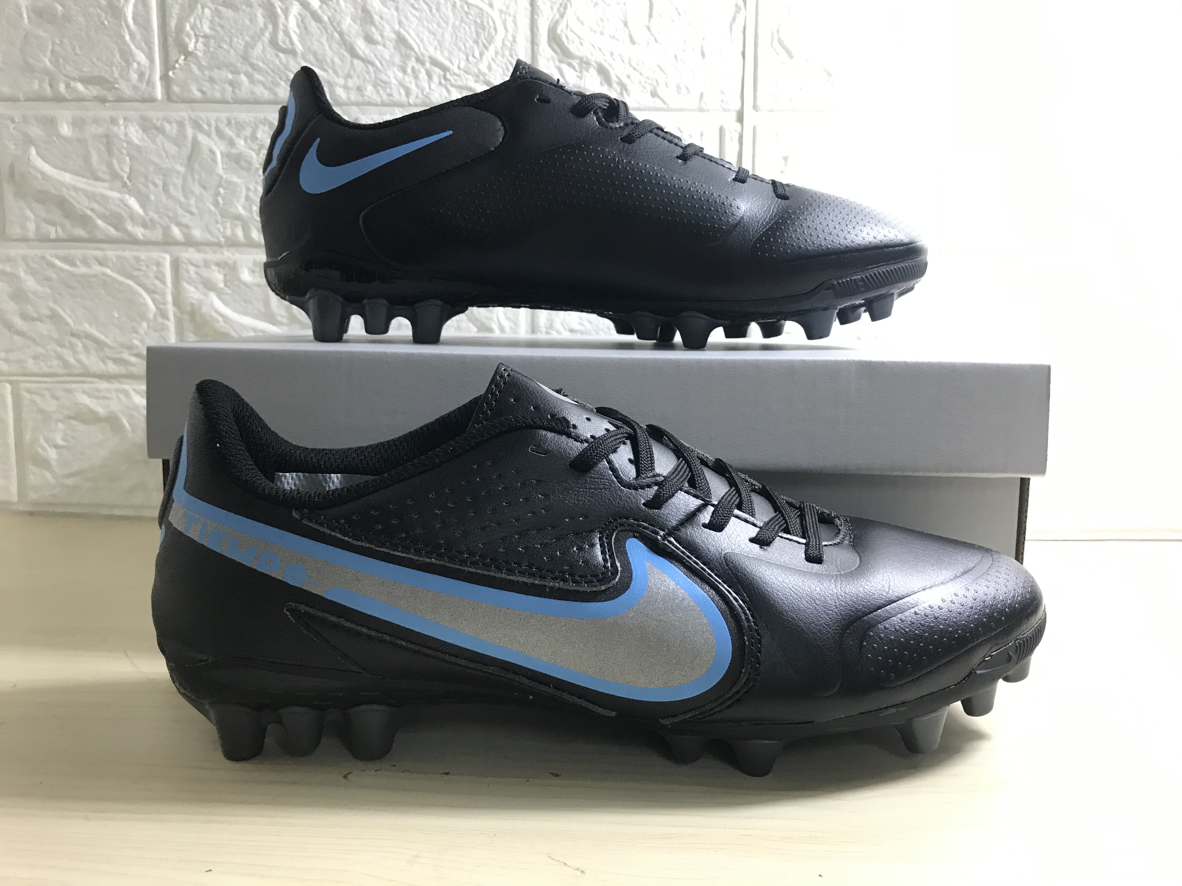 Nike Legend 9 Academy AG Black Blue Soccer Cleats - Premium Performance Footwear Nike Legend 9 Academy AG Black Blue Soccer Cleats - Premium Performance Footwear